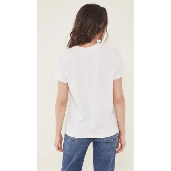 RE/DONE I Don't Do Mornings Graphic Tee Shirt Vintage Ivory Small New With Tag - Picture 4 of 5